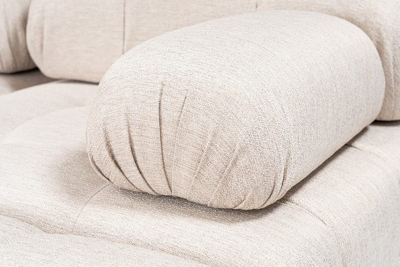 Belgin Bubblig Hörnsoffa 3-sits med utfällbara armstöd och ryggstöd - Ljusbrun - Möbler - Soffa - Divansoffor & schäslongsoffa