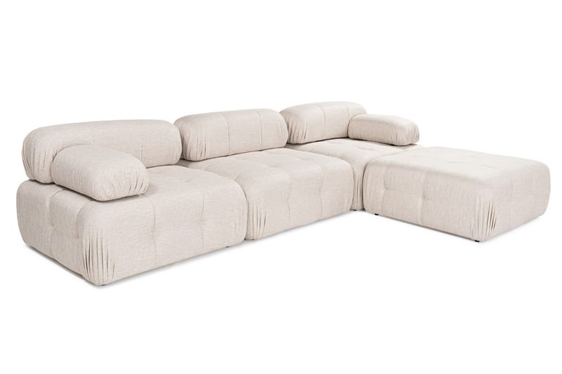 Belgin Bubblig Hörnsoffa 3-sits med utfällbara armstöd och ryggstöd - Ljusbrun - Möbler - Soffa - Divansoffor & schäslongsoffa