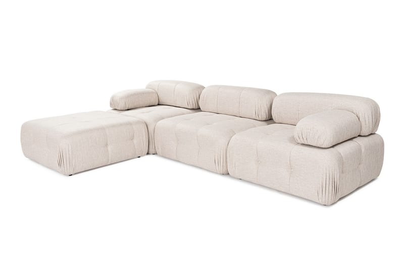 Belgin Bubblig Hörnsoffa 3-sits med utfällbara armstöd och ryggstöd - Ljusbrun - Möbler - Soffa - Divansoffor & schäslongsoffa