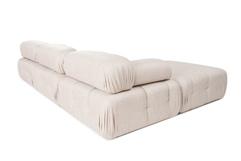 Belgin Bubblig Hörnsoffa 3-sits med utfällbara armstöd och ryggstöd - Ljusbrun - Möbler - Soffa - Divansoffor & schäslongsoffa