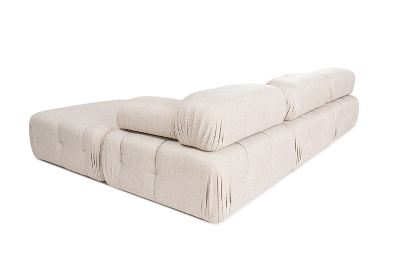 Belgin Bubblig Hörnsoffa 3-sits med utfällbara armstöd och ryggstöd - Ljusbrun - Möbler - Soffa - Divansoffor & schäslongsoffa