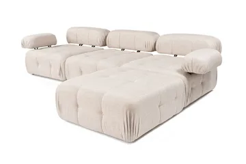 Belgin Bubblig Hörnsoffa 3-sits med utfällbara armstöd och ryggstöd - Ljusbrun - Möbler - Soffa - Modulsoffor - Komplett modulsoffa