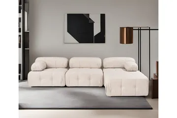 Belgin Bubblig Hörnsoffa 3-sits med utfällbara armstöd och ryggstöd - Ljusbrun - Möbler - Soffa - Modulsoffor - Komplett modulsoffa