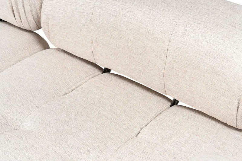 Belgin Bubblig Hörnsoffa 3-sits med utfällbara armstöd och ryggstöd - Ljusbrun - Möbler - Soffa - Modulsoffor - Komplett modulsoffa