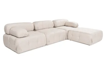 Belgin Bubblig Hörnsoffa 3-sits med utfällbara armstöd och ryggstöd - Ljusbrun - Möbler - Soffa - Modulsoffor - Komplett modulsoffa