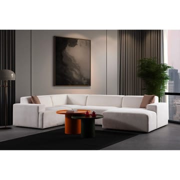 Branorin 5-sits Hörnsoffa med Divan - Brun/Vit - Möbler - Soffa - Modulsoffor - Komplett modulsoffa