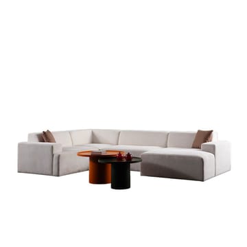 Branorin 5-sits Hörnsoffa med Divan - Brun/Vit - Möbler - Soffa - Modulsoffor - Komplett modulsoffa
