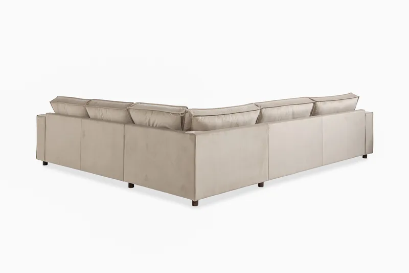 Cloudia Hörnsoffa Large Sammet - Beige - Möbler - Soffa - Hörnsoffa