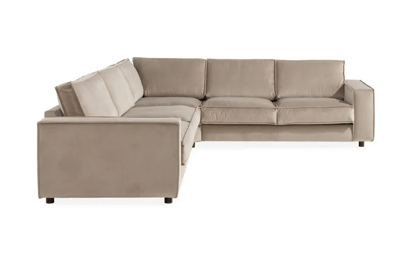 Cloudia Hörnsoffa Large Sammet - Beige - Möbler - Soffa - Hörnsoffa