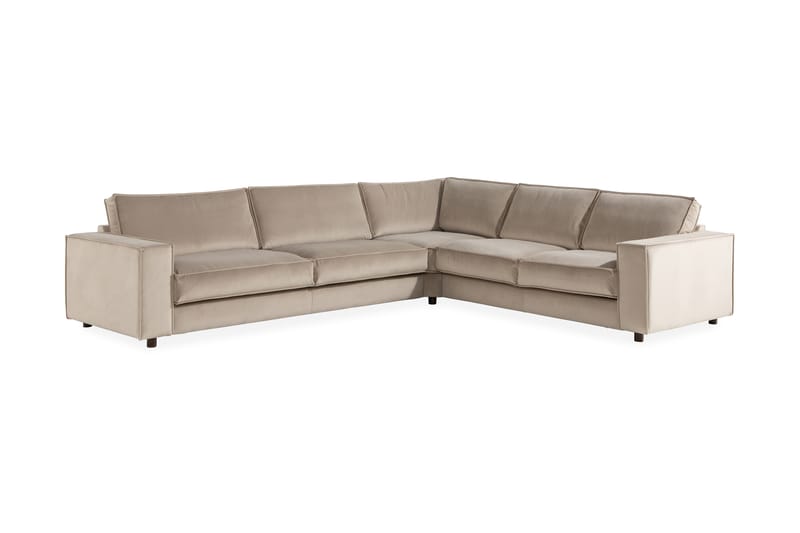 Cloudia Hörnsoffa Large Sammet - Beige - Möbler - Soffa - Hörnsoffa