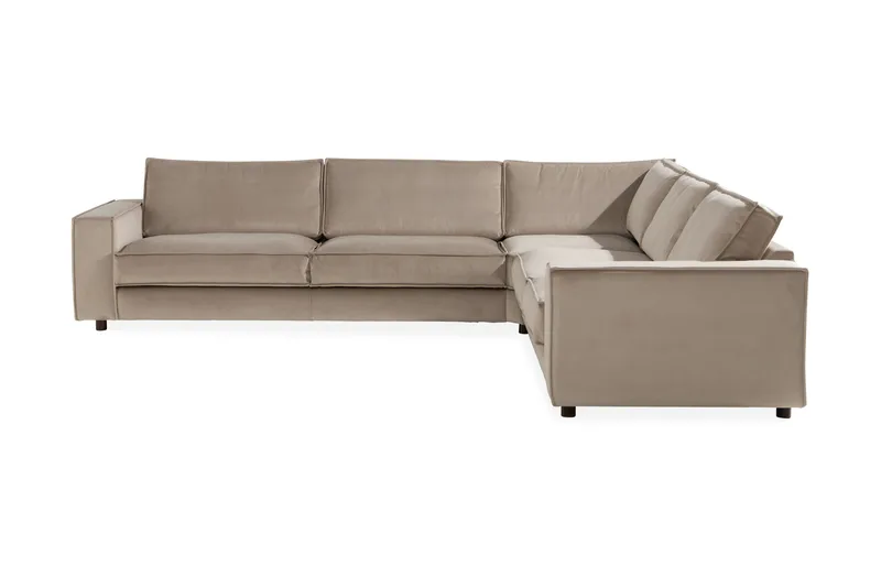 Cloudia Hörnsoffa Large Sammet - Beige - Möbler - Soffa - Hörnsoffa
