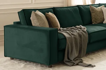 Cloudia Hörnsoffa Sammet - Grön - Möbler - Soffa - Hörnsoffa