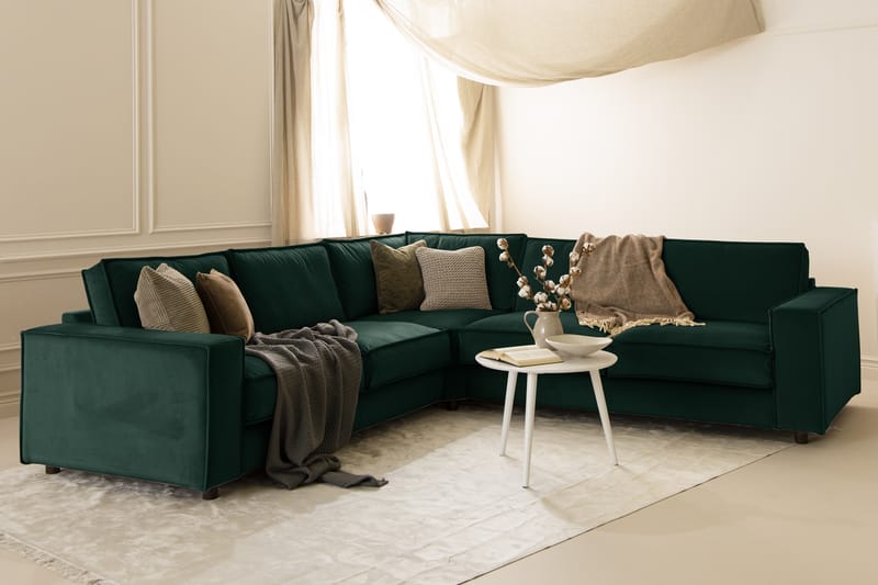 Cloudia Hörnsoffa Sammet - Grön - Möbler - Soffa - Hörnsoffa