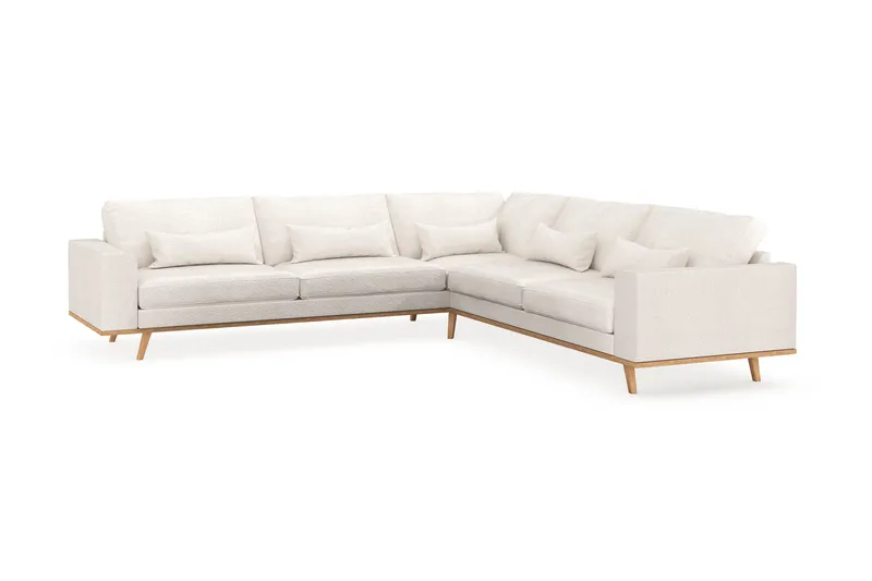 Copenhagen 6-sits L-formad Hörnsoffa i Bouclé - Vit - Möbler - Soffa - Hörnsoffa