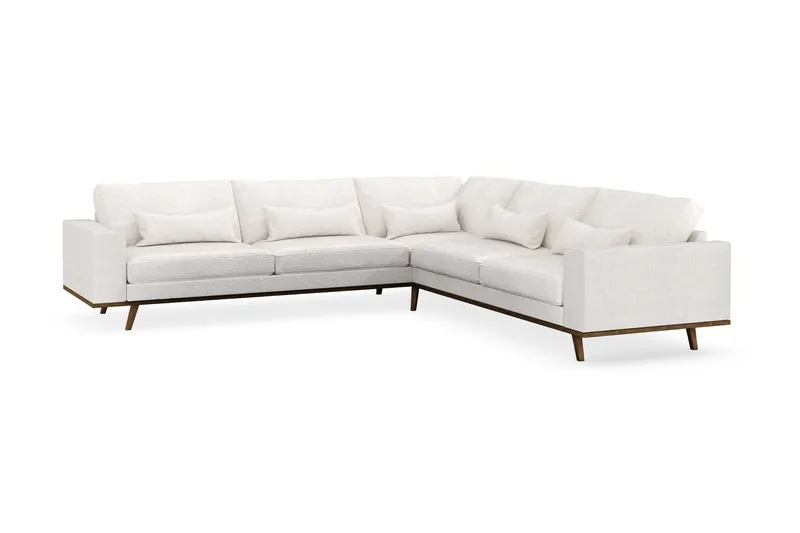 Copenhagen 6-sits L-formad Hörnsoffa i Bouclé - Vit - Möbler - Soffa - Hörnsoffa