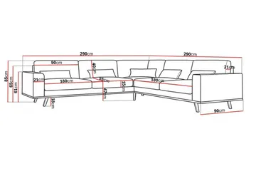 Copenhagen 6-sits L-formad Hörnsoffa i Manchester - Mörkgrön - Möbler - Soffa - Hörnsoffa