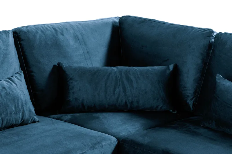 Copenhagen 6-sits L-formad Hörnsoffa i Sammet - Blå - Möbler - Soffa - Hörnsoffa