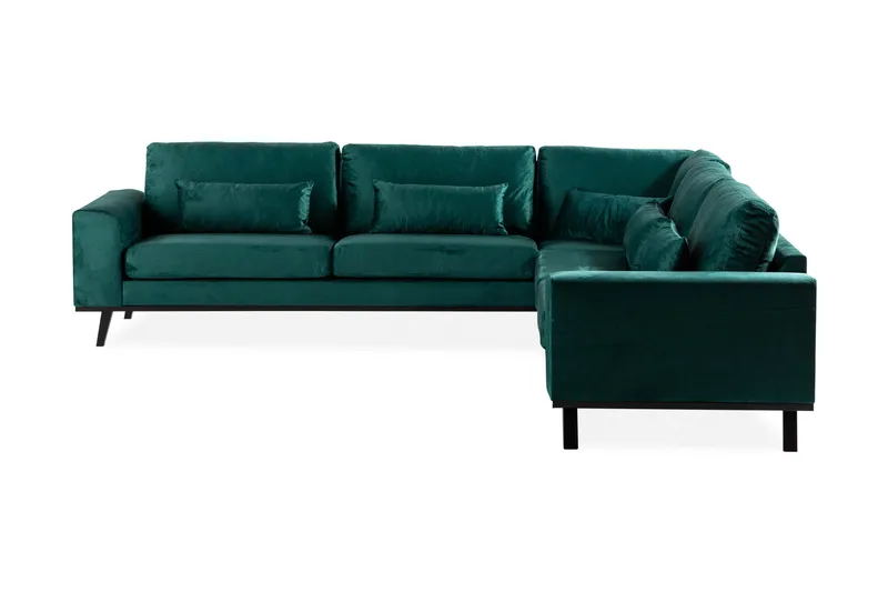 Copenhagen 6-sits L-formad Hörnsoffa i Sammet - Grön - Möbler - Soffa - Hörnsoffa