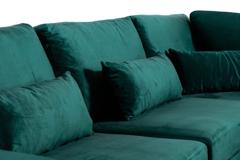 Copenhagen 6-sits L-formad Hörnsoffa i Sammet - Grön - Möbler - Soffa - Hörnsoffa