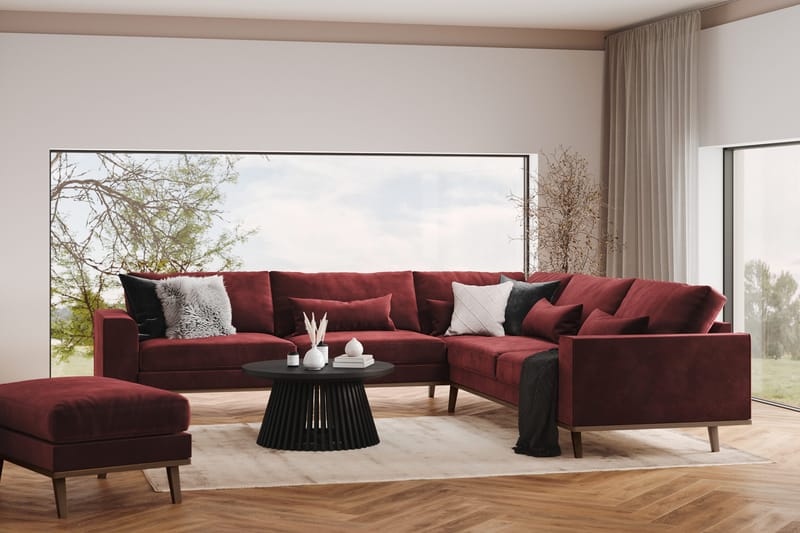 Copenhagen 6-sits L-formad Hörnsoffa i Sammet - Lila - Möbler - Soffa - Hörnsoffa