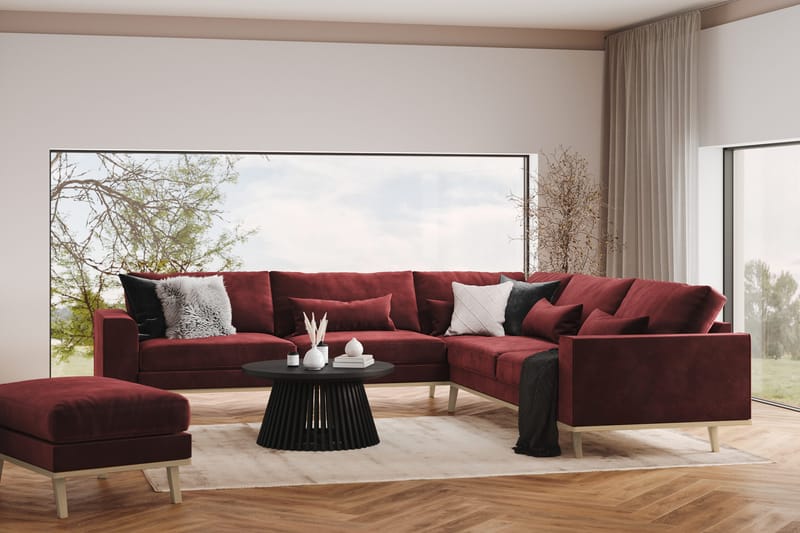 Copenhagen 6-sits L-formad Hörnsoffa i Sammet - Lila - Möbler - Soffa - Hörnsoffa