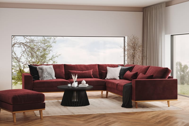 Copenhagen 6-sits L-formad Hörnsoffa i Sammet - Lila - Möbler - Soffa - Hörnsoffa