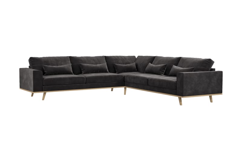 Copenhagen 6-sits L-formad Hörnsoffa i Sammet - Mörkgrå - Möbler - Soffa - Hörnsoffa