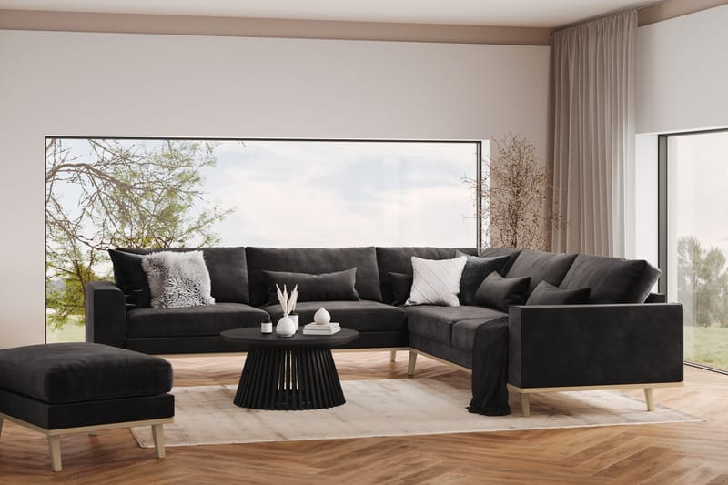 Copenhagen 6-sits L-formad Hörnsoffa i Sammet - Mörkgrå - Möbler - Soffa - Hörnsoffa