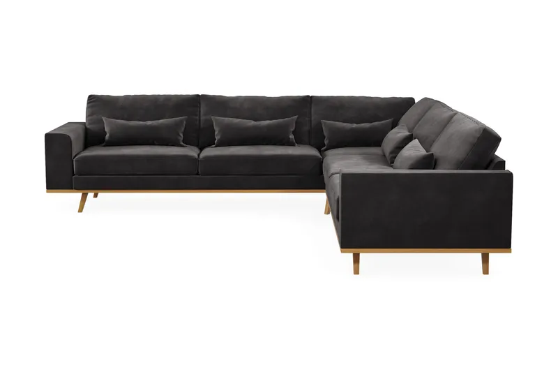 Copenhagen 6-sits L-formad Hörnsoffa i Sammet - Mörkgrå - Möbler - Soffa - Hörnsoffa
