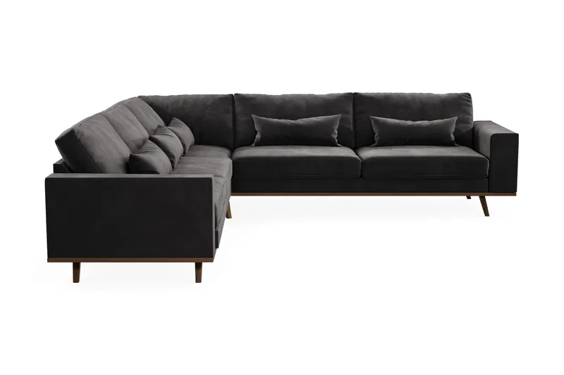 Copenhagen 6-sits L-formad Hörnsoffa i Sammet - Mörkgrå - Möbler - Soffa - Hörnsoffa