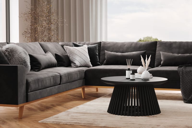 Copenhagen 6-sits L-formad Hörnsoffa i Sammet - Mörkgrå - Möbler - Soffa - Hörnsoffa