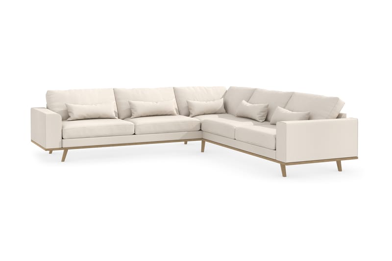 Copenhagen 6-sits L-formad Hörnsoffa i Tyg - Beige - Möbler - Soffa - Hörnsoffa