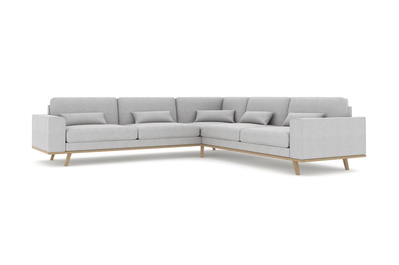 Copenhagen 6-sits L-formad Hörnsoffa i Tyg - Grå - Möbler - Soffa - Hörnsoffa