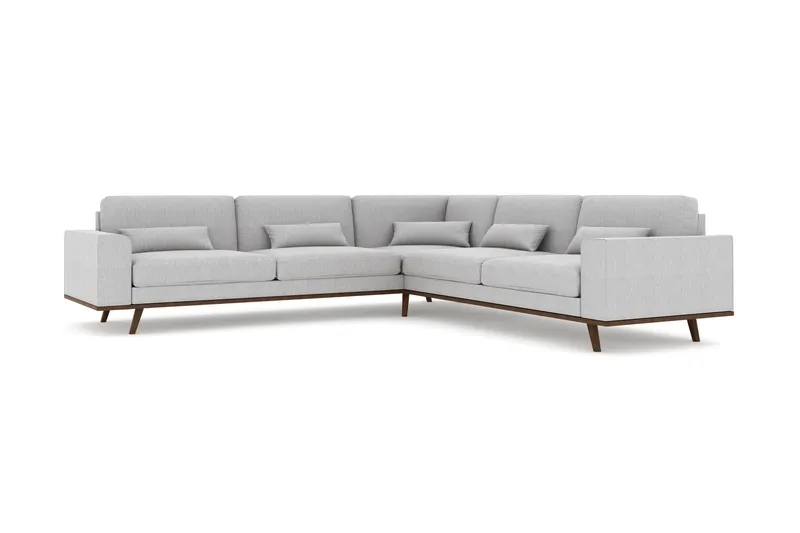 Copenhagen 6-sits L-formad Hörnsoffa i Tyg - Grå - Möbler - Soffa - Hörnsoffa