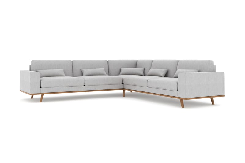 Copenhagen 6-sits L-formad Hörnsoffa i Tyg - Grå - Möbler - Soffa - Hörnsoffa