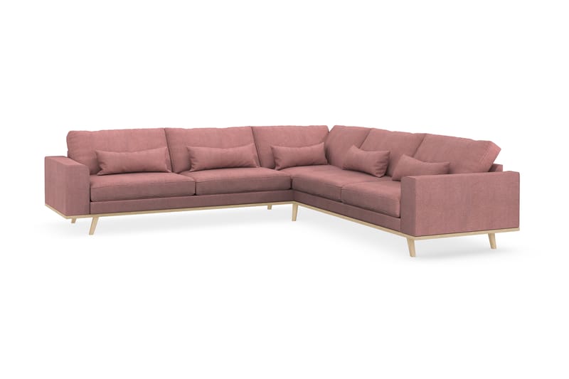 Copenhagen 6-sits L-formad Hörnsoffa i Tyg - Rosa - Möbler - Soffa - Hörnsoffa