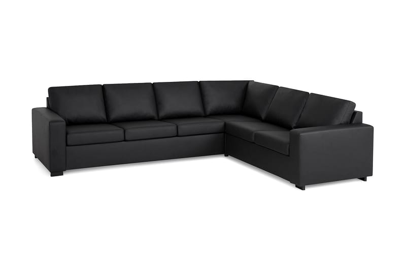 Crazy 5-sits Vändbar L-formad Large Hörnsoffa i Konstläder - Svart - Möbler - Soffa - Skinnsoffor