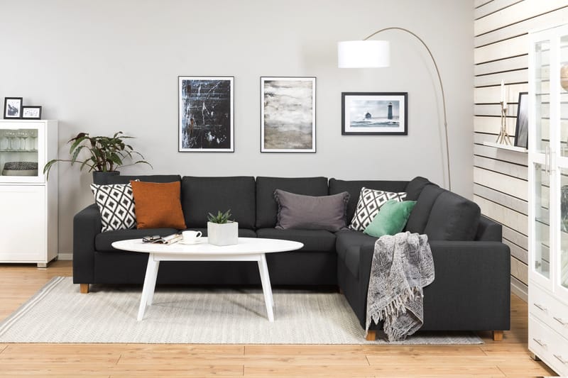 Crazy 5-sits Vändbar L-formad Large Hörnsoffa i Tyg - Antracit - Möbler - Soffa - Hörnsoffa