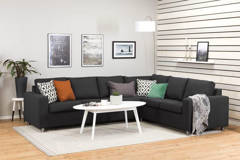Crazy 5-sits Vändbar L-formad Large Hörnsoffa i Tyg - Antracit - Möbler - Soffa - Hörnsoffa