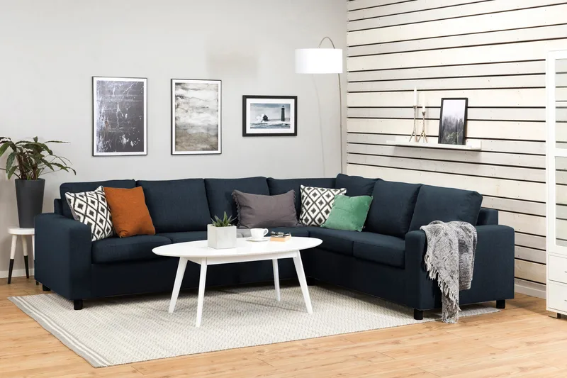 Crazy 5-sits Vändbar L-formad Large Hörnsoffa i Tyg - Blå - Möbler - Soffa - Hörnsoffa