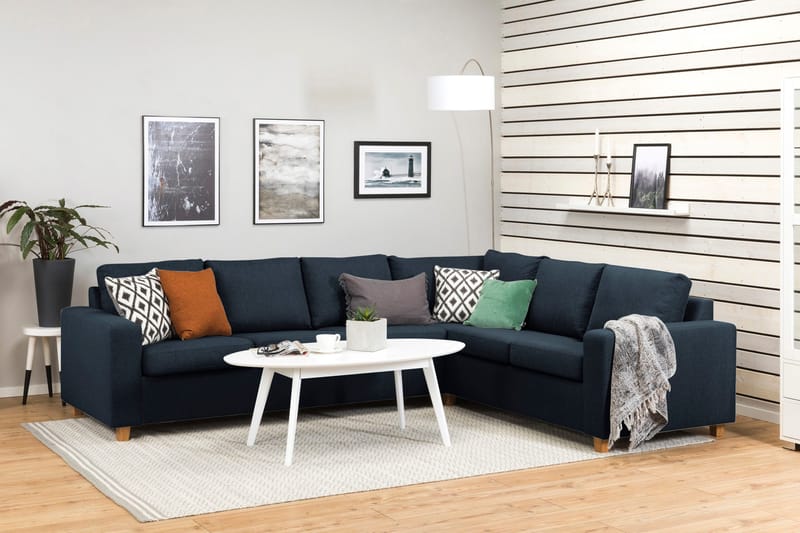 Crazy 5-sits Vändbar L-formad Large Hörnsoffa i Tyg - Blå - Möbler - Soffa - Hörnsoffa