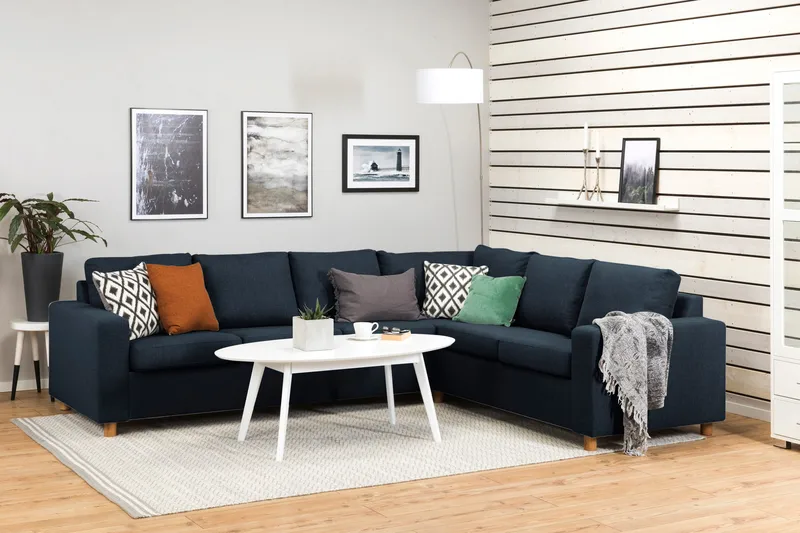 Crazy 5-sits Vändbar L-formad Large Hörnsoffa i Tyg - Blå - Möbler - Soffa - Hörnsoffa