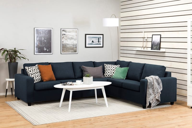 Crazy 5-sits Vändbar L-formad Large Hörnsoffa i Tyg - Blå - Möbler - Soffa - Hörnsoffa