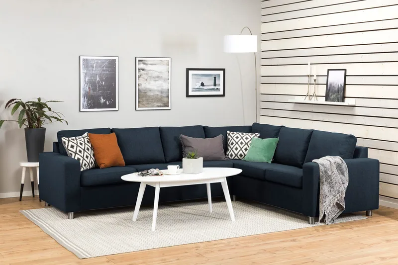 Crazy 5-sits Vändbar L-formad Large Hörnsoffa i Tyg - Blå - Möbler - Soffa - Hörnsoffa
