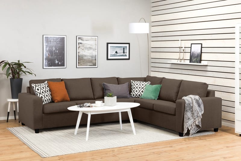 Crazy 5-sits Vändbar L-formad Large Hörnsoffa i Tyg - Brun - Möbler - Soffa - Hörnsoffa