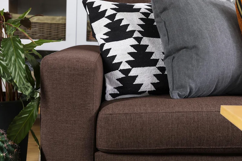 Crazy 5-sits Vändbar L-formad Large Hörnsoffa i Tyg - Brun - Möbler - Soffa - Hörnsoffa