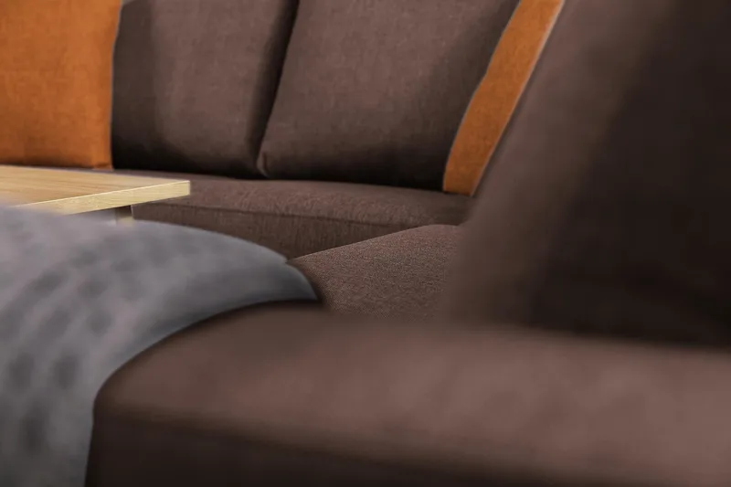 Crazy 5-sits Vändbar L-formad Large Hörnsoffa i Tyg - Brun - Möbler - Soffa - Hörnsoffa