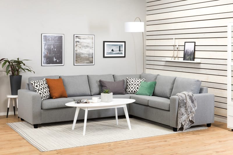 Crazy 5-sits Vändbar L-formad Large Hörnsoffa i Tyg - Grå - Möbler - Soffa - Hörnsoffa