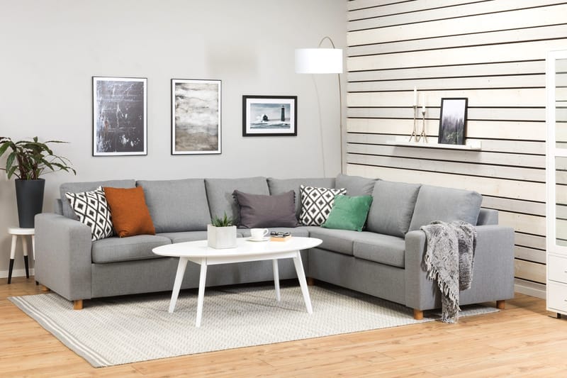 Crazy 5-sits Vändbar L-formad Large Hörnsoffa i Tyg - Grå - Möbler - Soffa - Hörnsoffa