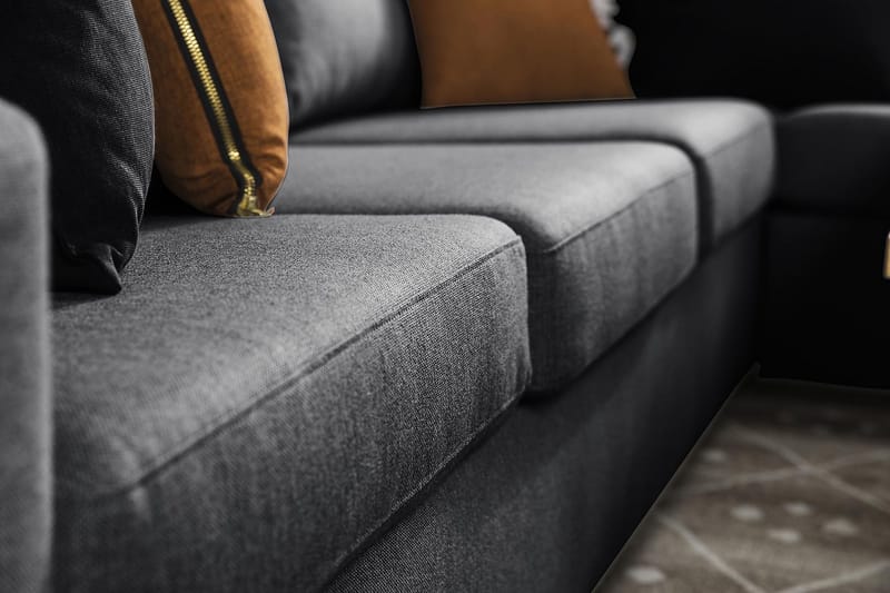 Crazy 5-sits Vändbar L-formad Large Hörnsoffa i Tyg - Mörkgrå - Möbler - Soffa - Hörnsoffa